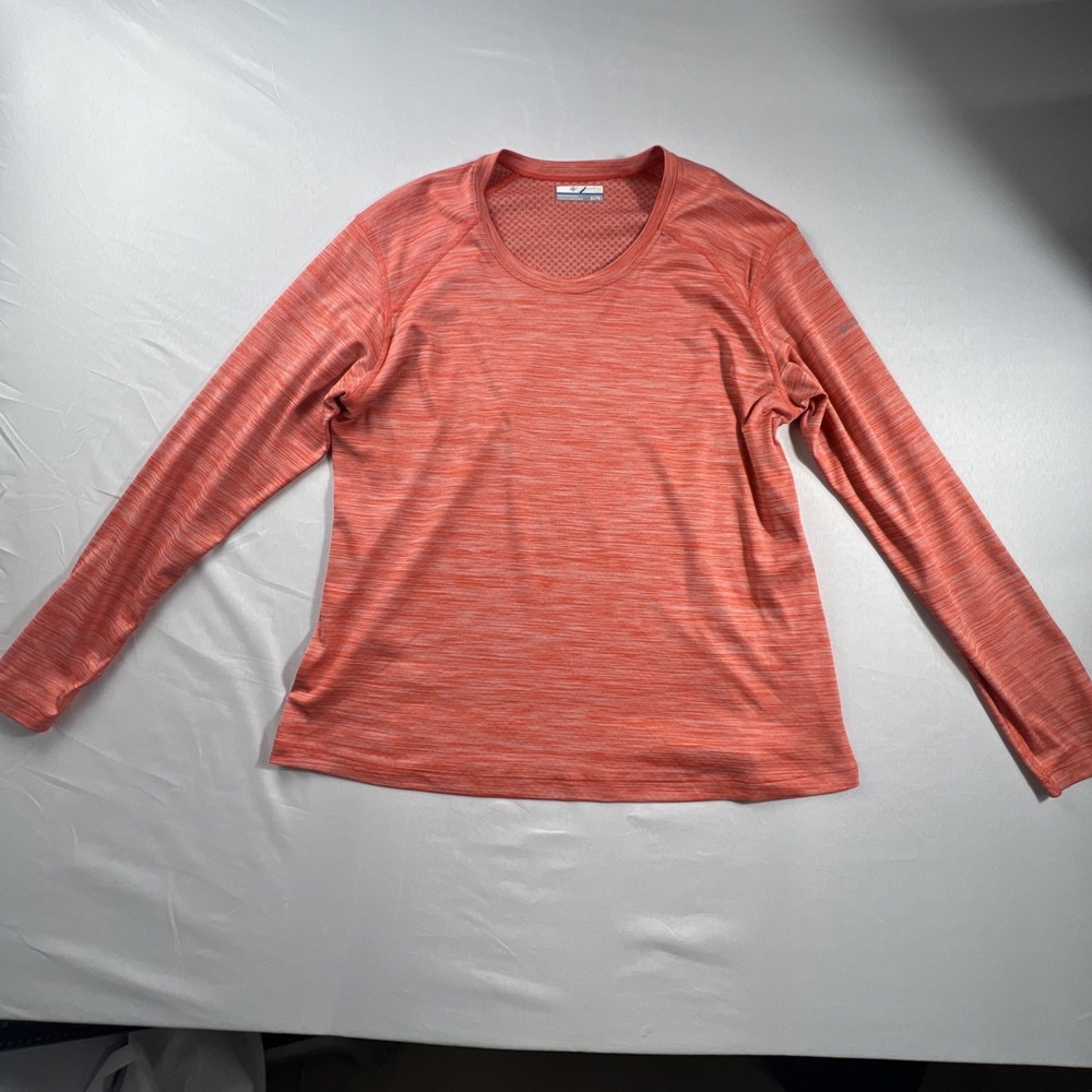 Columbia Coral Orange Heathered Omni-Freeze Long Sleeve Active Top Size XL